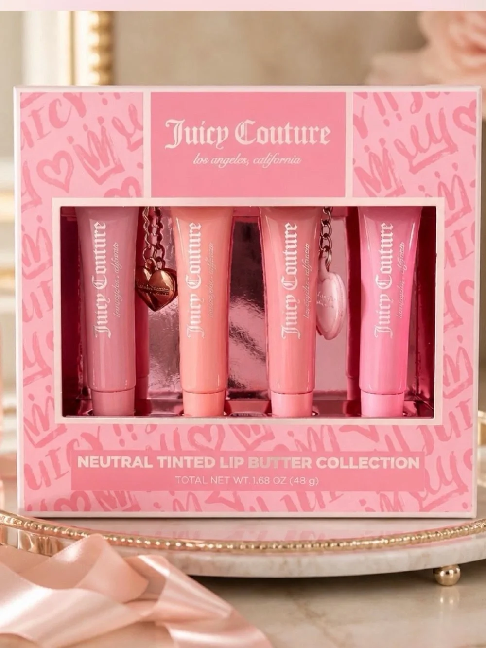 Juicy Couture Neutral Tinted Lip Butter Collection 4 Pc Set New